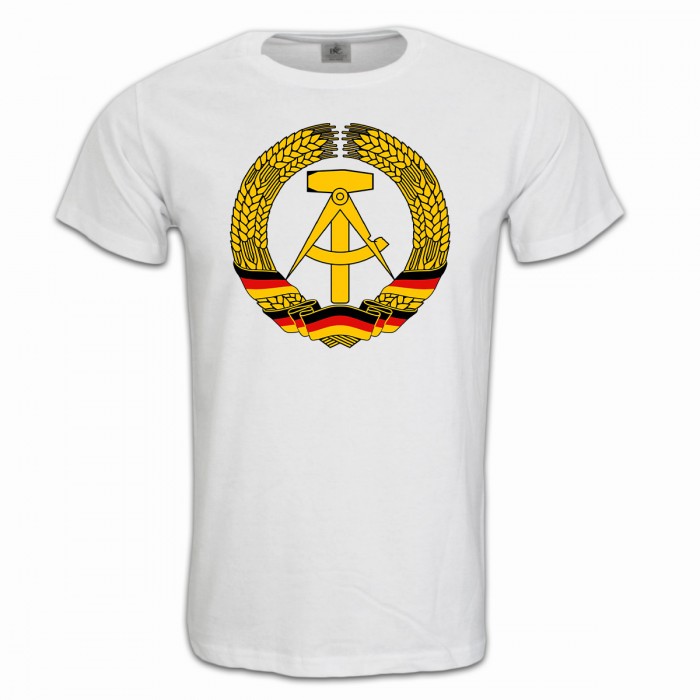 Hammer und Zirkel auf weißem Herren T-Shirt