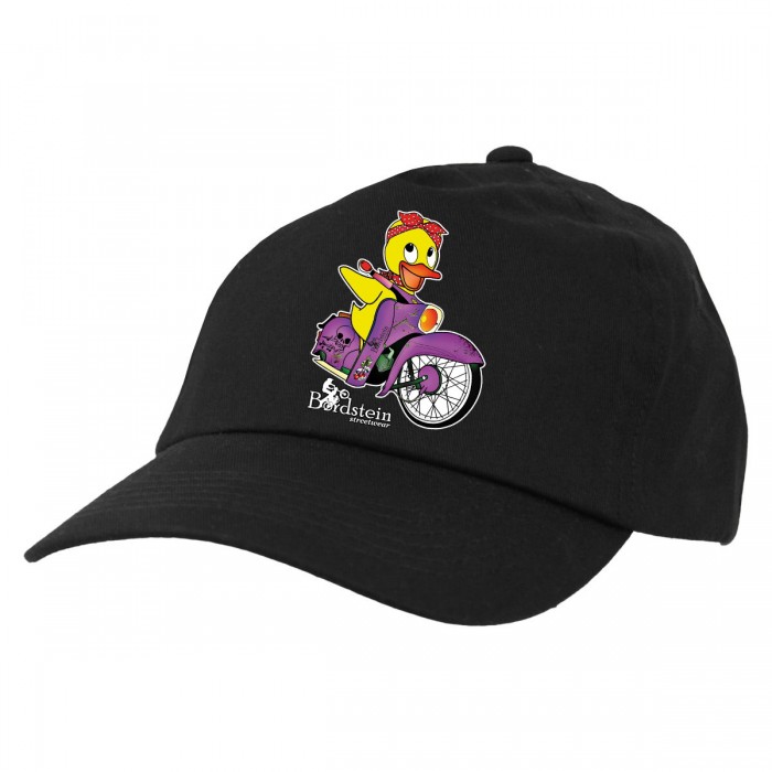 Kinder Basball Mütze mit bunter Comic Schnatte und Schwalbe Moped