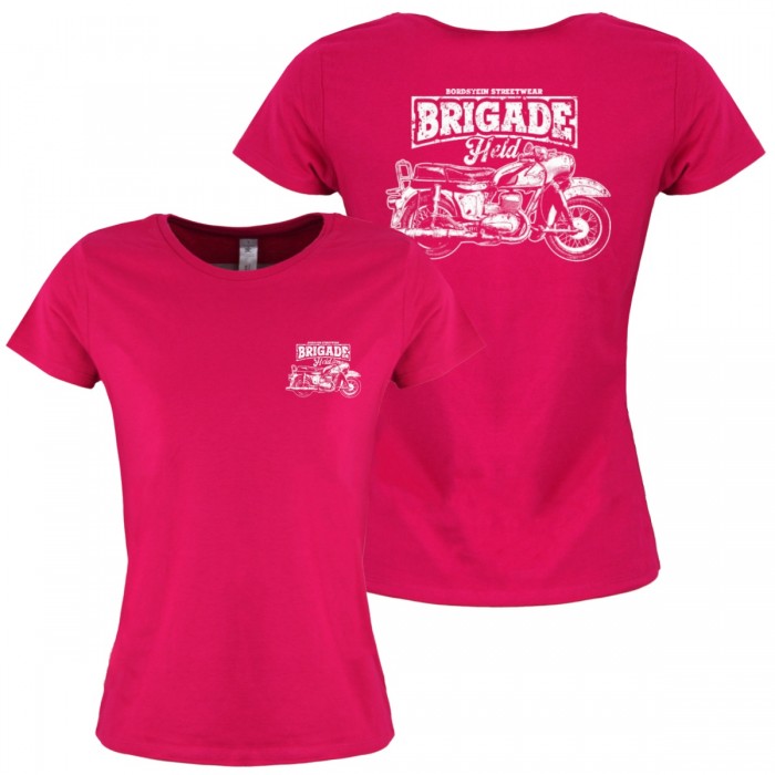 Frauen T-Shirt MZ ES Motorrad in pink