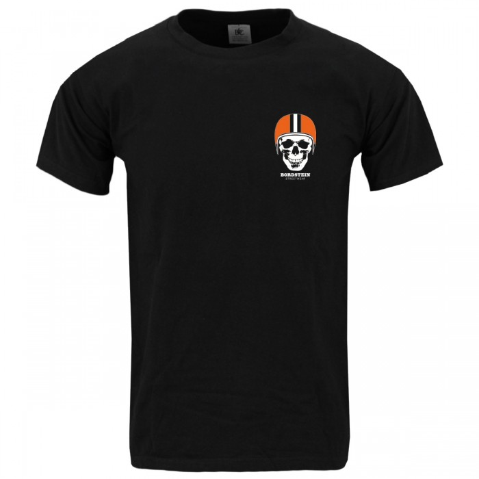 Helmed Skull Orange Klein T-Shirt Schwarz