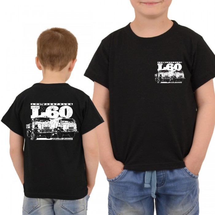 L60 Kindershirt mit Brust und Rückendruck