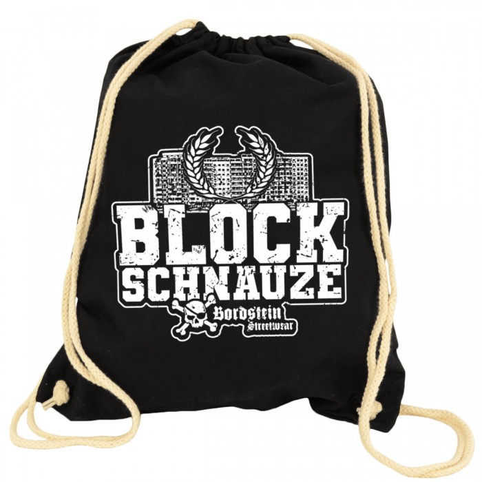 Blockschnauze Rucksack Turnbeutel Schwarz